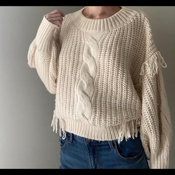 Cream Vintage Frilly Sweater - Picture 2 of 4
